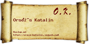 Orsós Katalin névjegykártya